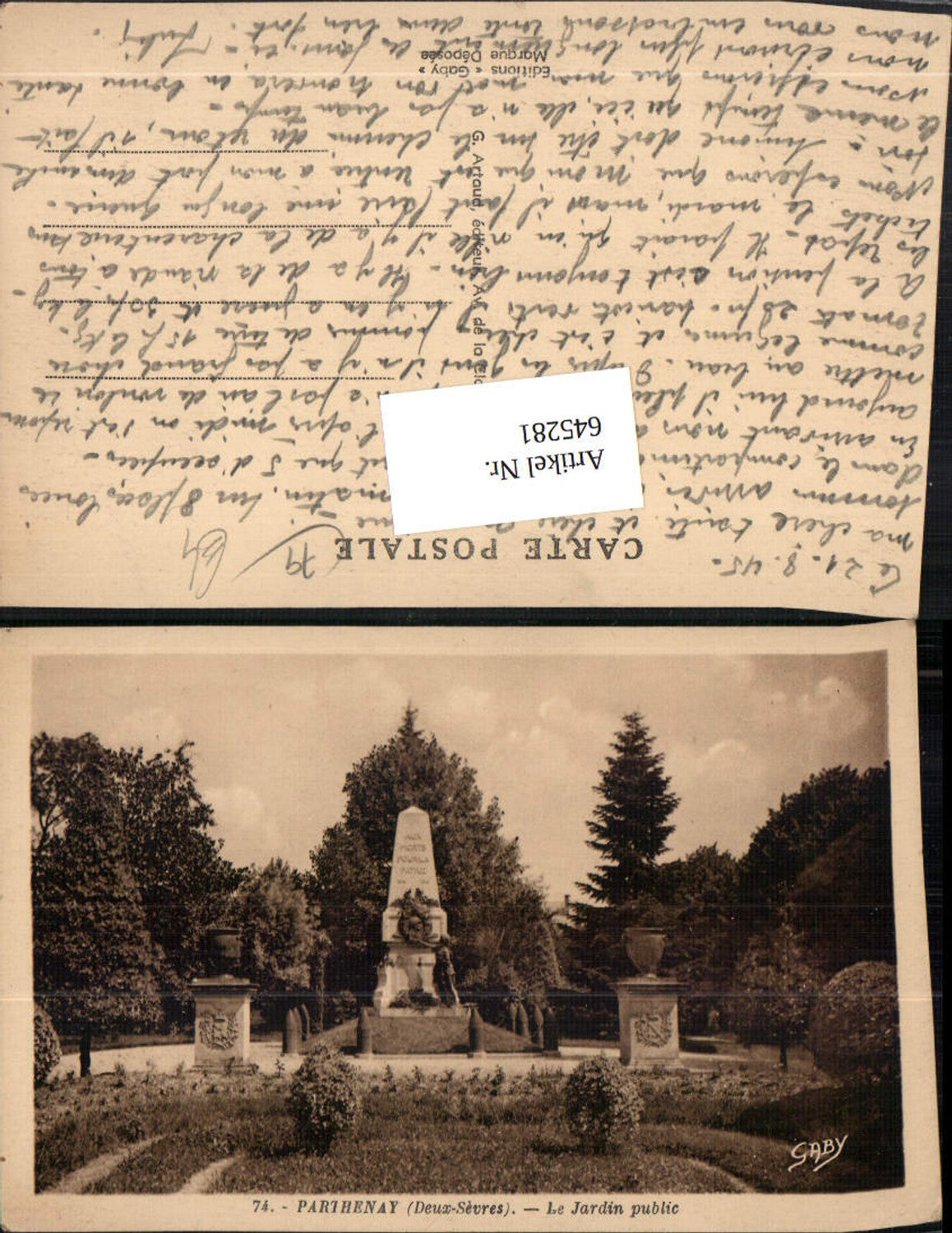 645281,Parthenay Deux Sevres Jardin public