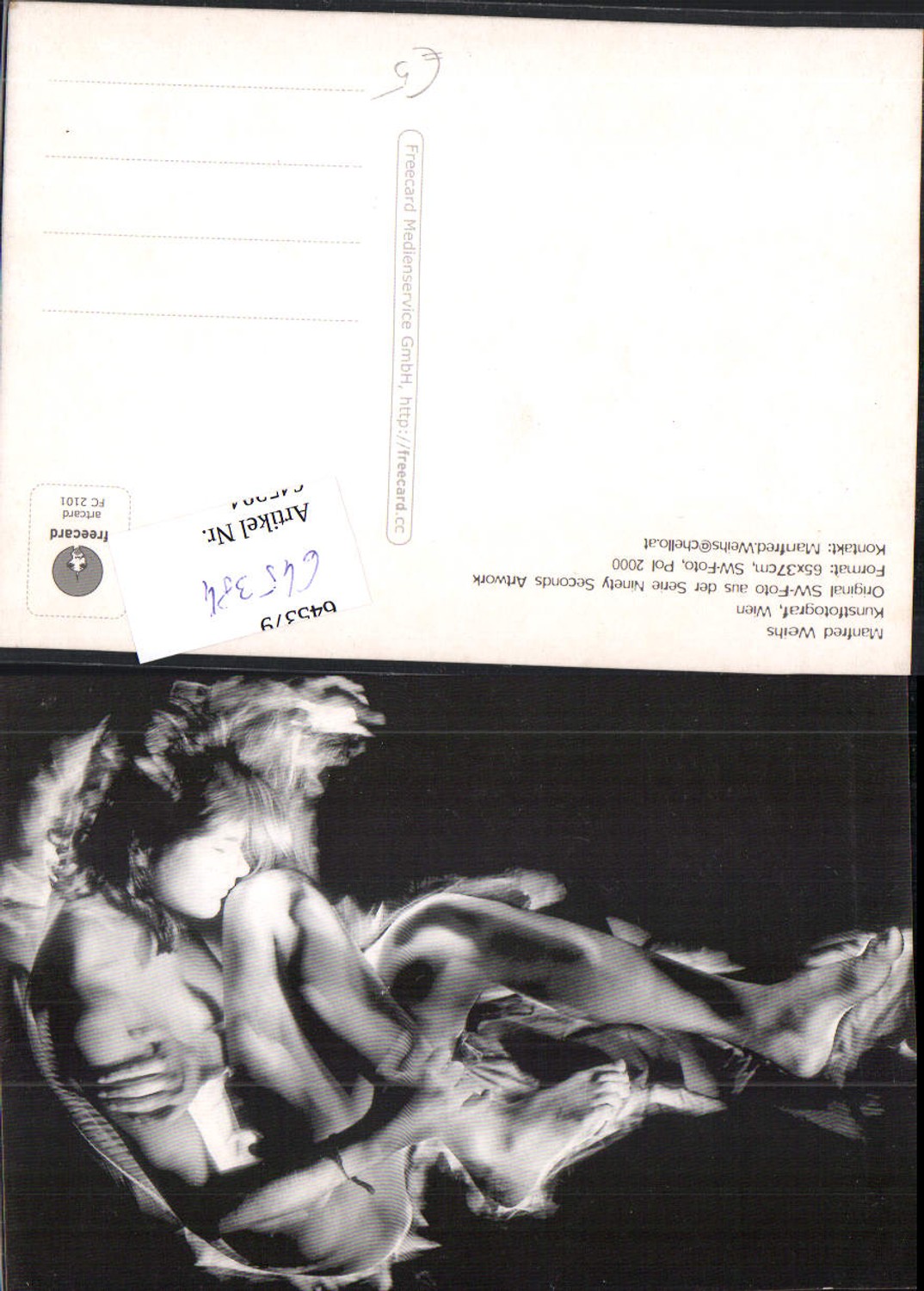 645384,Manfred Weihs Kunstfotograf Wien Freecard FC 2101 artcard Erotik Akt