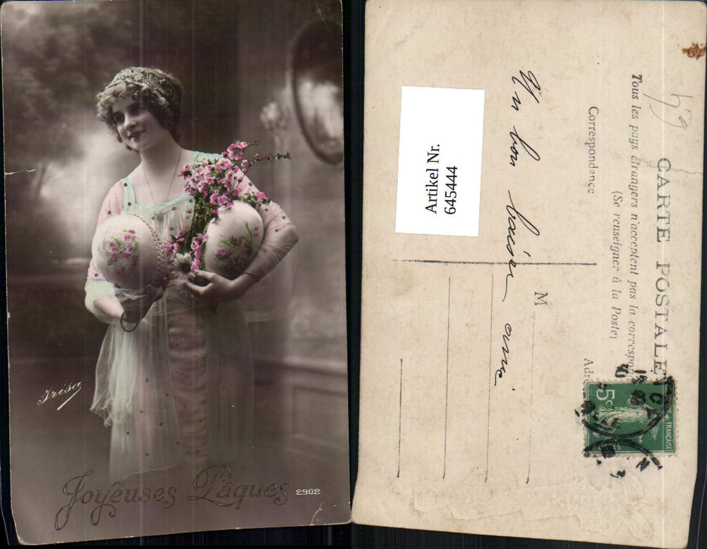 645444,Foto-AK Ostern Frau Kleid Mode pub Irisa 2902