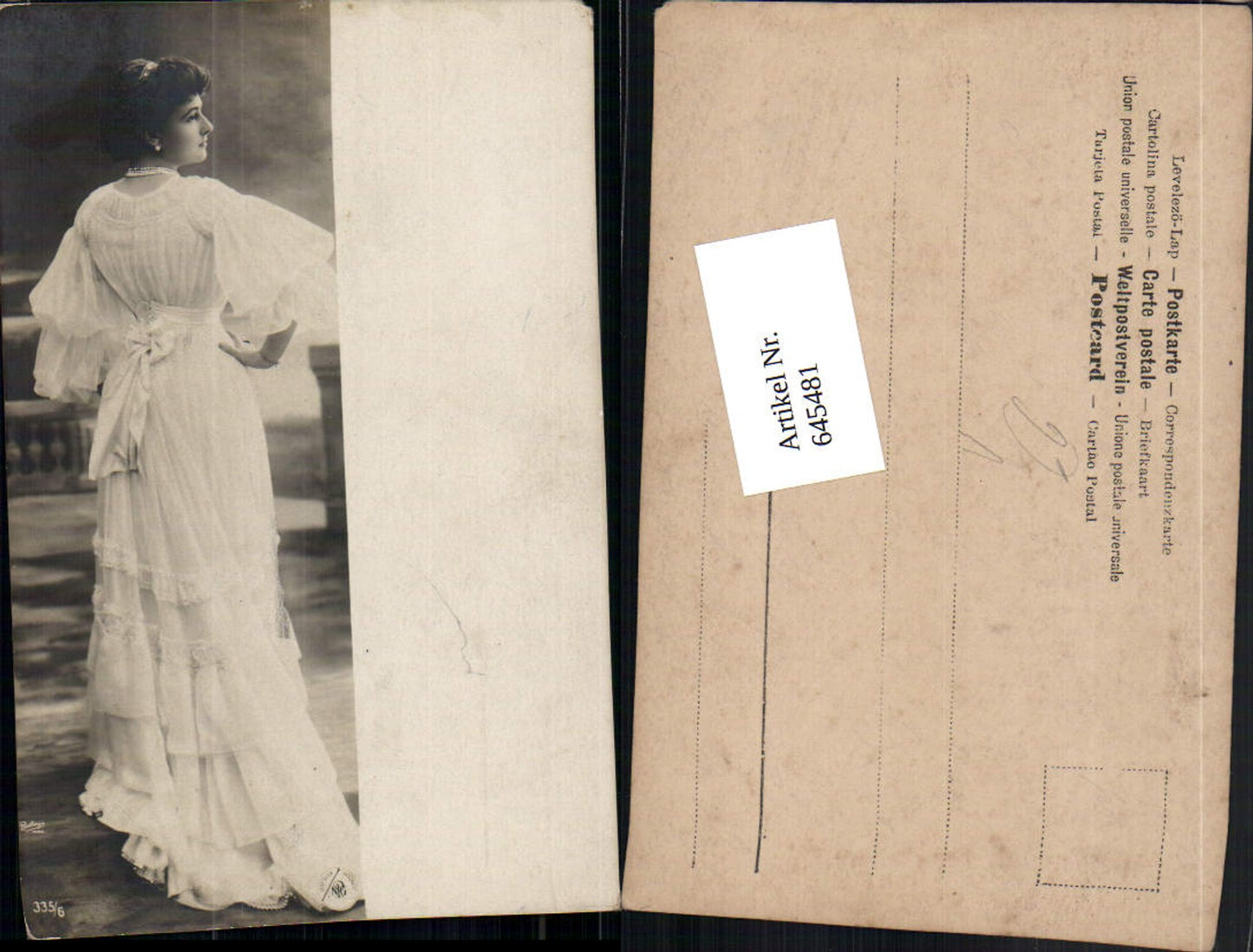 645481, Photo-AK Reutlinger Paris Erotic Woman Dress Art Nouveau pub NPG 335-6