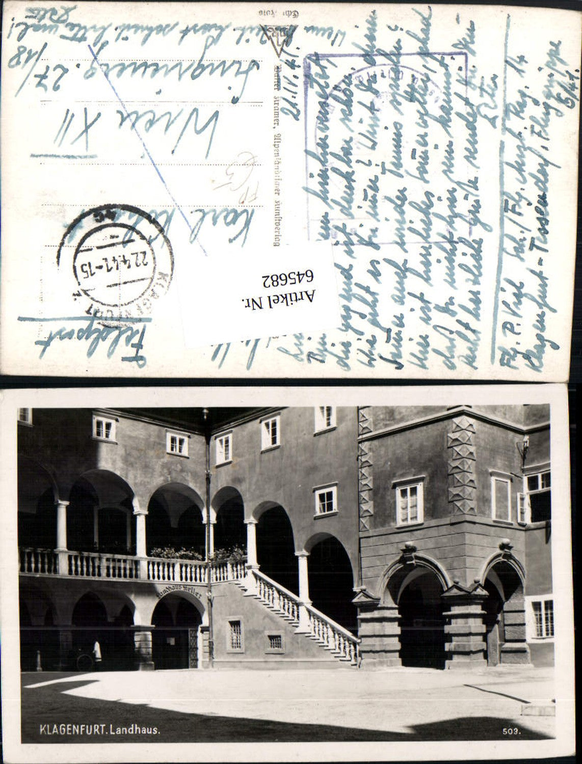 645682,Klagenfurt Landhaus Arkaden Feldpost 1941