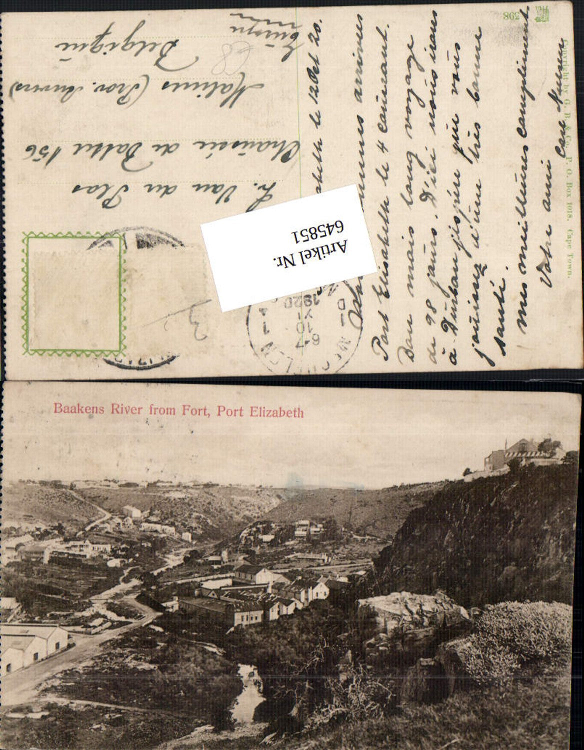 645851,South Africa Südafrika Port Elizabeth Baakens River from Fort