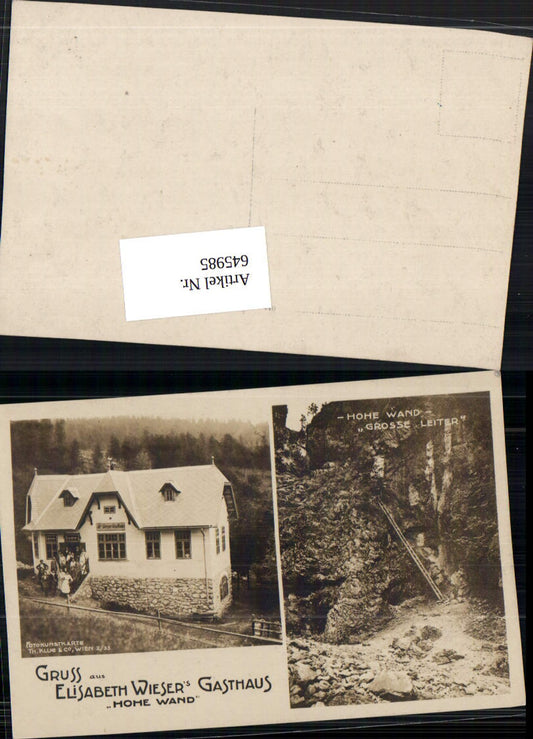 Great photo postcard! Greetings from Elisabeth Wieser, Gasthaus Hohe Wand, Stollhof, Winzendorf