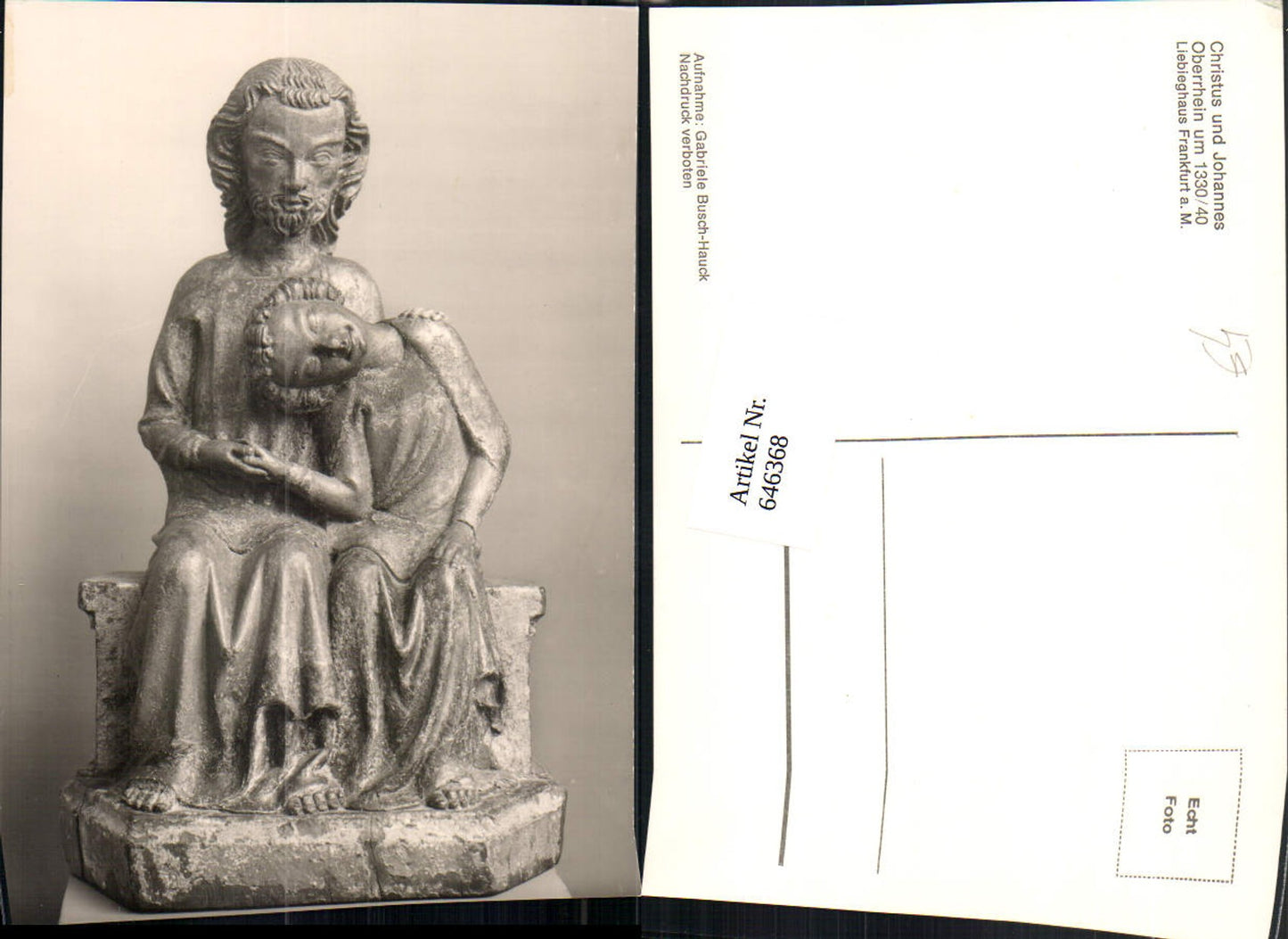 646368,Figur Christus u. Johannes Oberrhein um 1330740 Liebieghaus Frankfurt a. Main