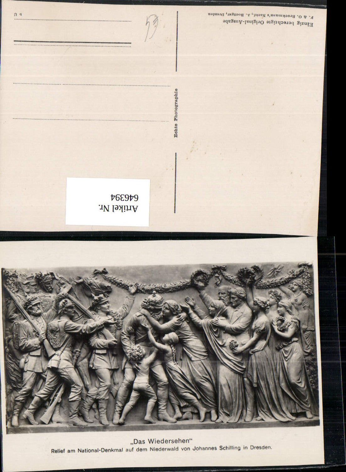 646394,Relief National-Denkmal Niederwald Das Wiedersehen v. Johannes Schilling