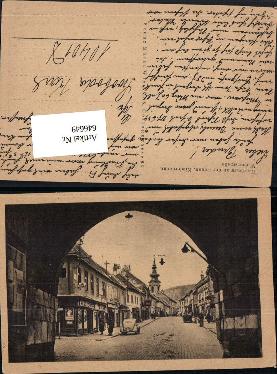 646649,tolle AK Hainburg an der Donau Wienerstraße an WK 2 Feldpost 10401 D