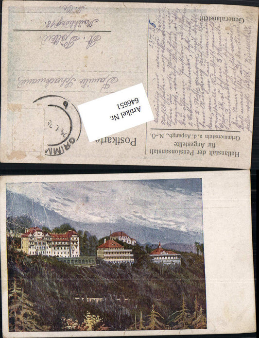 646651, Artist AL Grimmenstein on the Aspang Railway Aspang Sanatorium