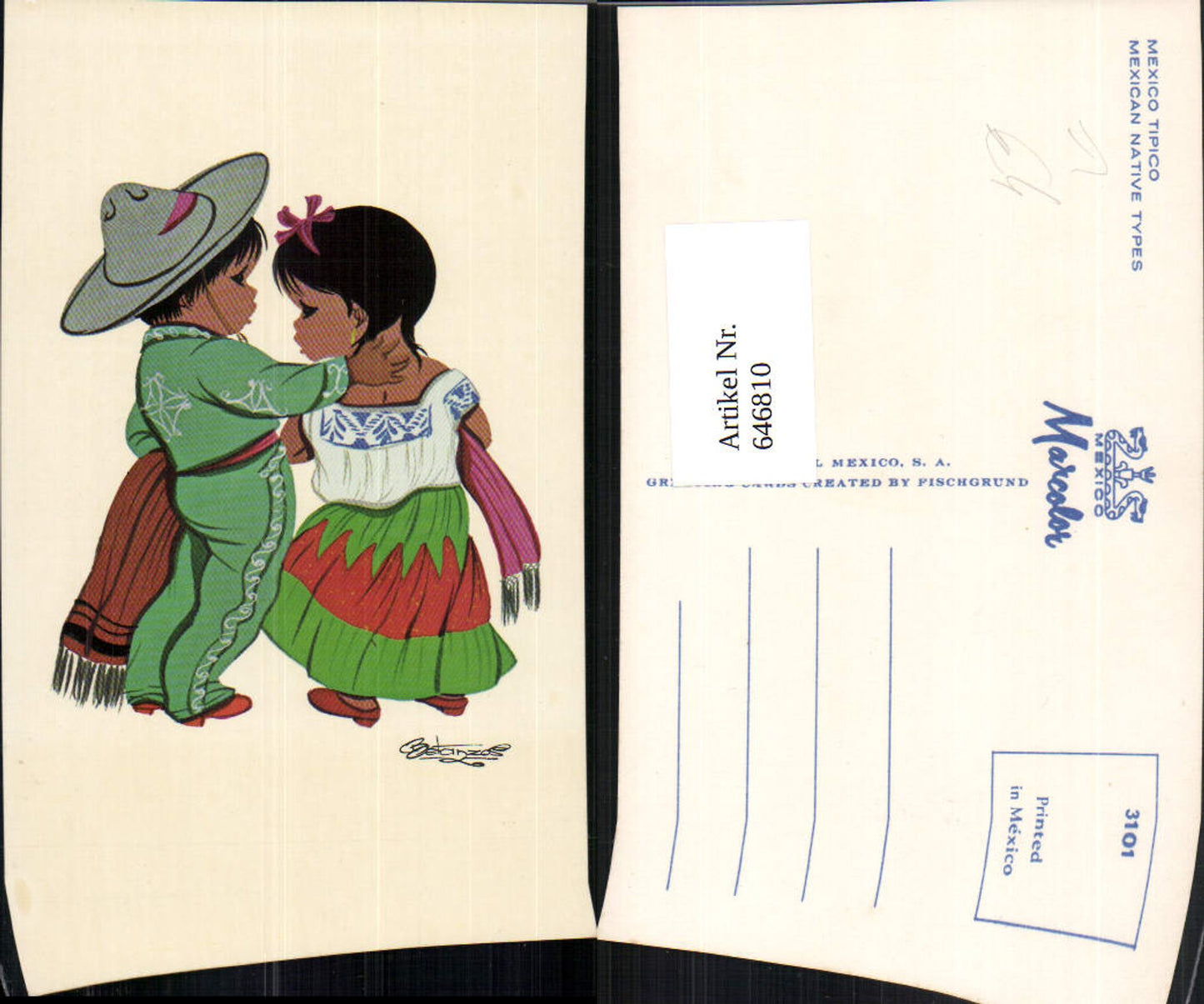 646810,Künstler Ak Betanzos Kinder Tracht Mexico Mexiko Mexican Native Types