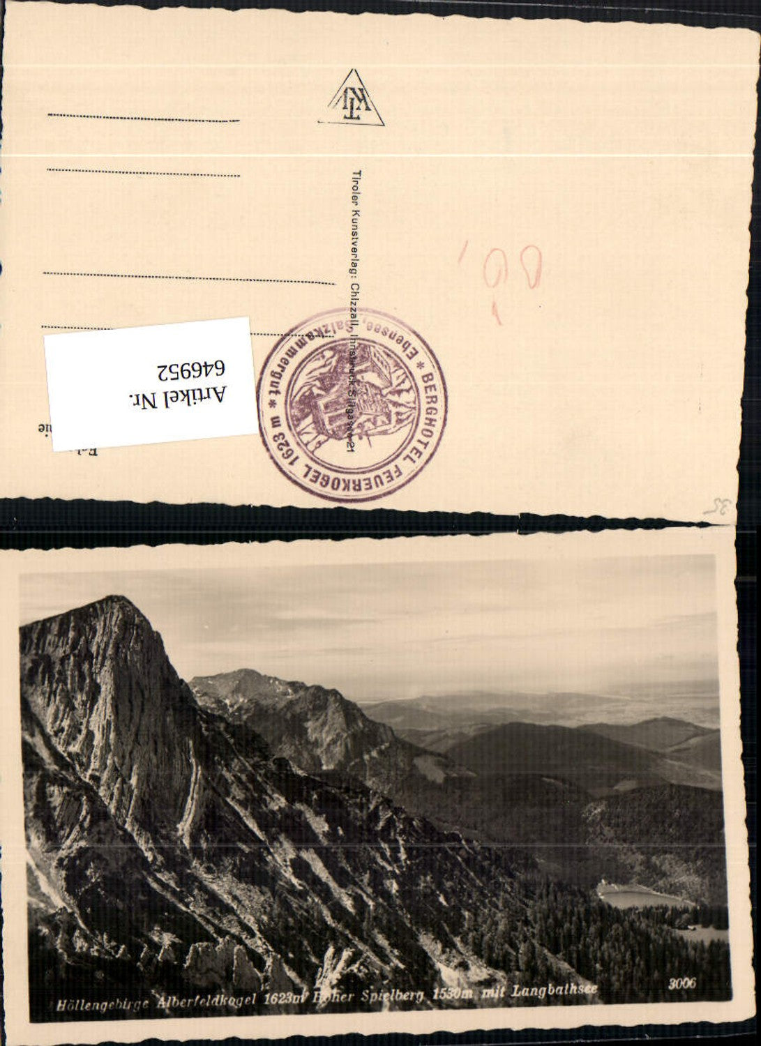 646952,Höllengebirge Ebensee Alberfeldkogel Langbathsee Hoher Spielberg