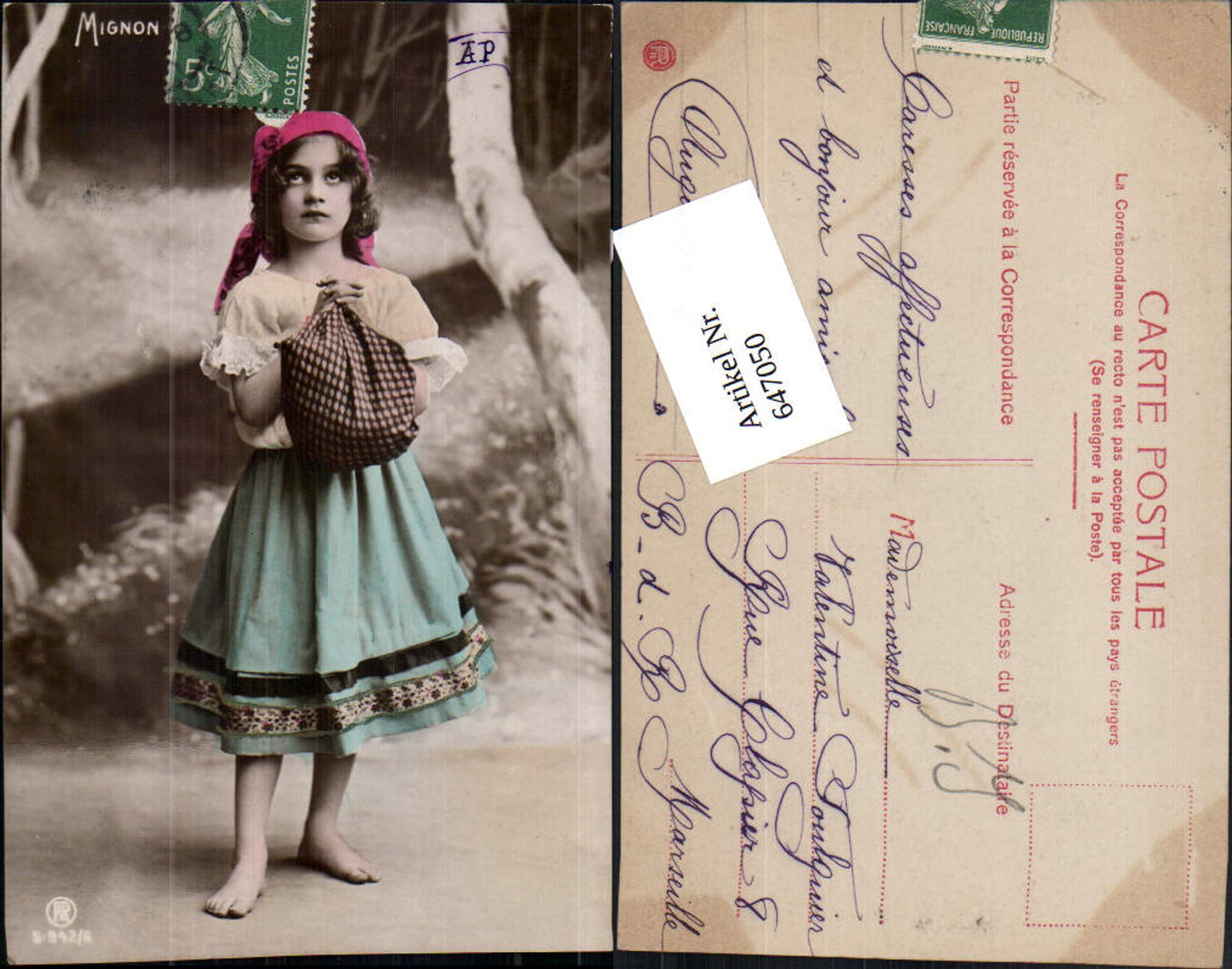 647050,Foto-AK Kind Mignon Roma Sinti Zigeuner Mädchen pub RPH S-942-6