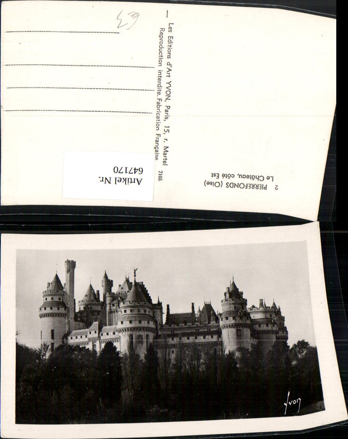 647170,Foto Ak Pierrefonds Oise Le Chateau cote Est Schloss France