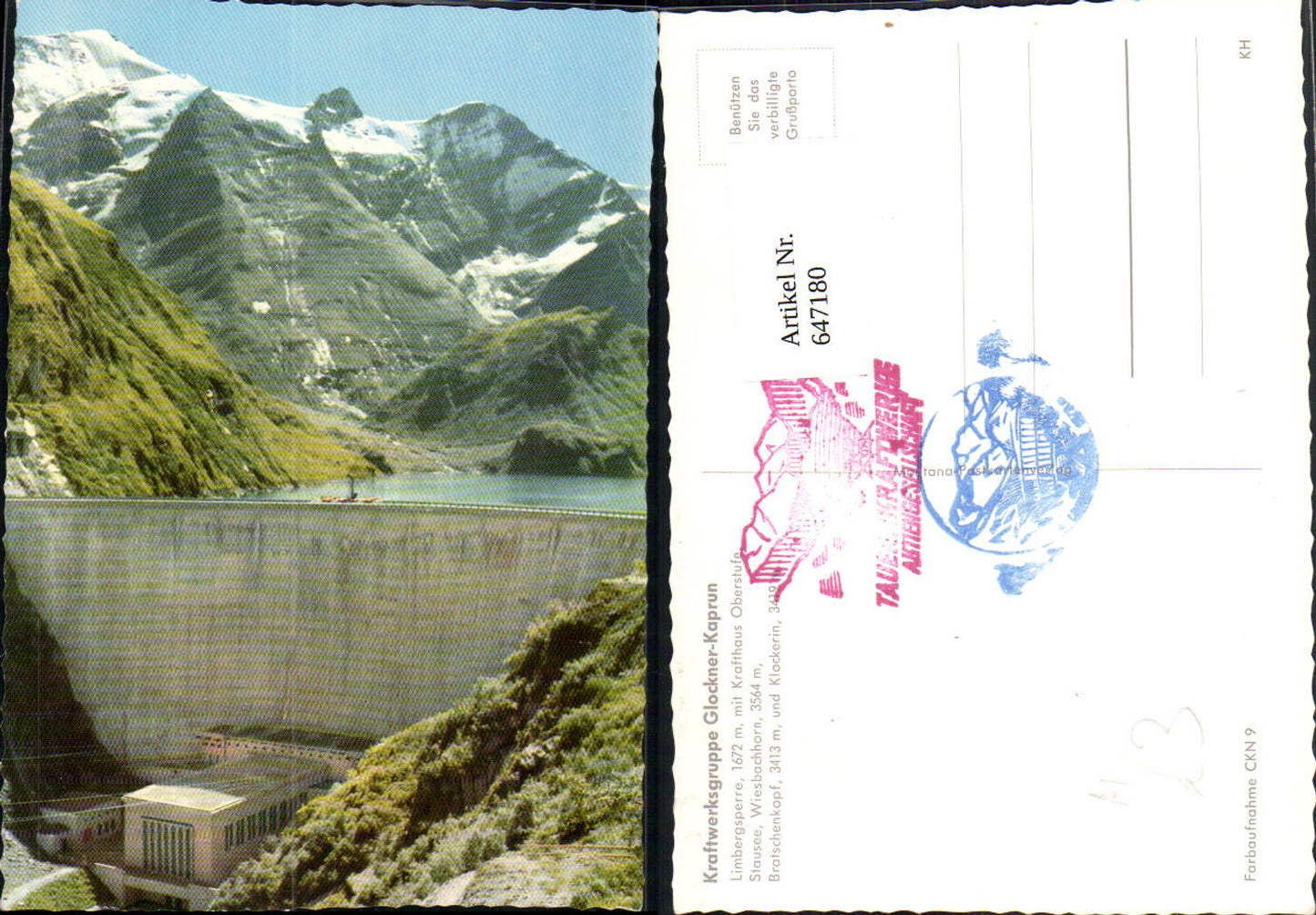 647180,Talsperre Kraftwerksgruppe Glockner Kaprun Limbergsperre