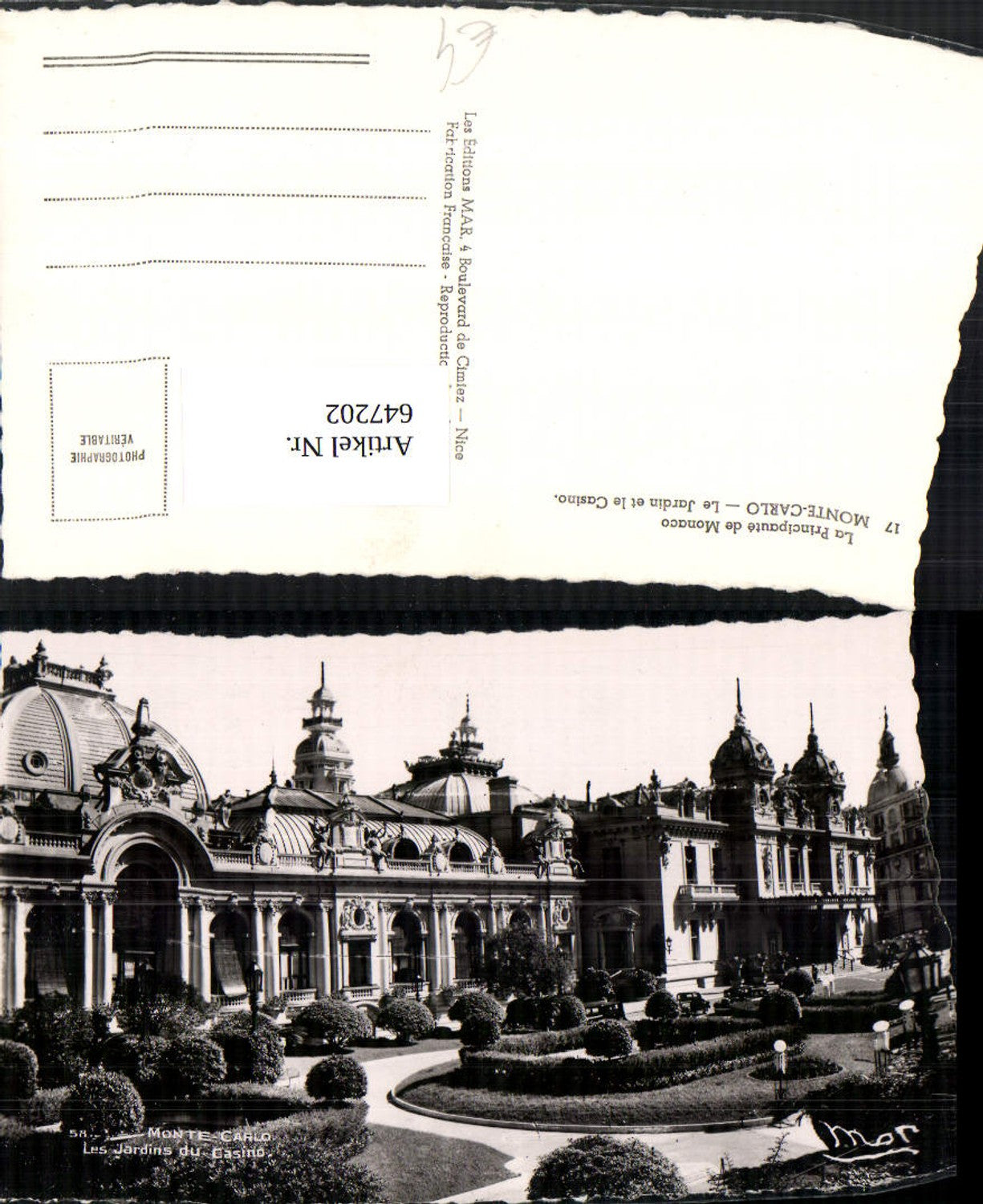 647202,Foto Ak Monte Carlo Monaco Le Jardin et le Casino Kasino