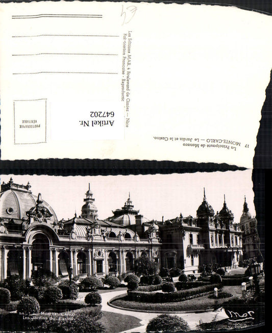 647202,Foto Ak Monte Carlo Monaco Le Jardin et le Casino Kasino