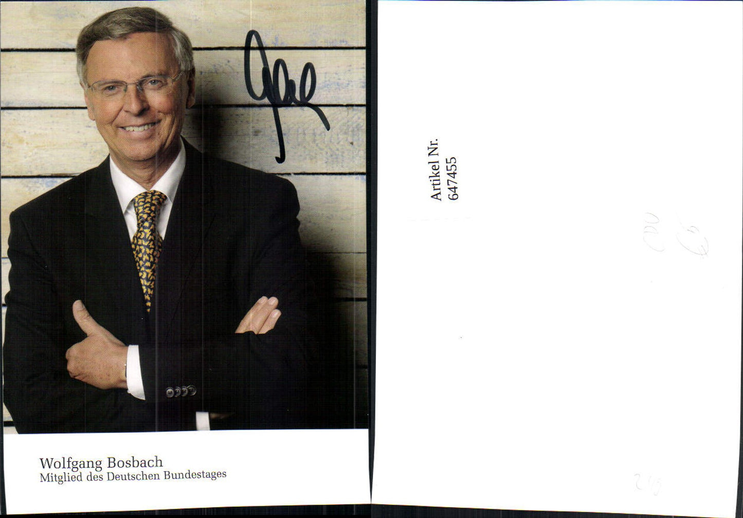 647455,Autogrammkarte Wolfgang Bosbach CDU Politik