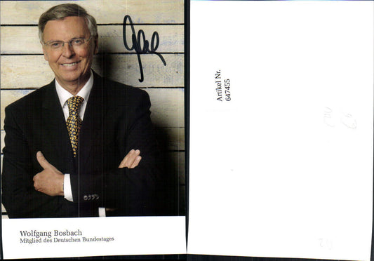 647455,Autogrammkarte Wolfgang Bosbach CDU Politik