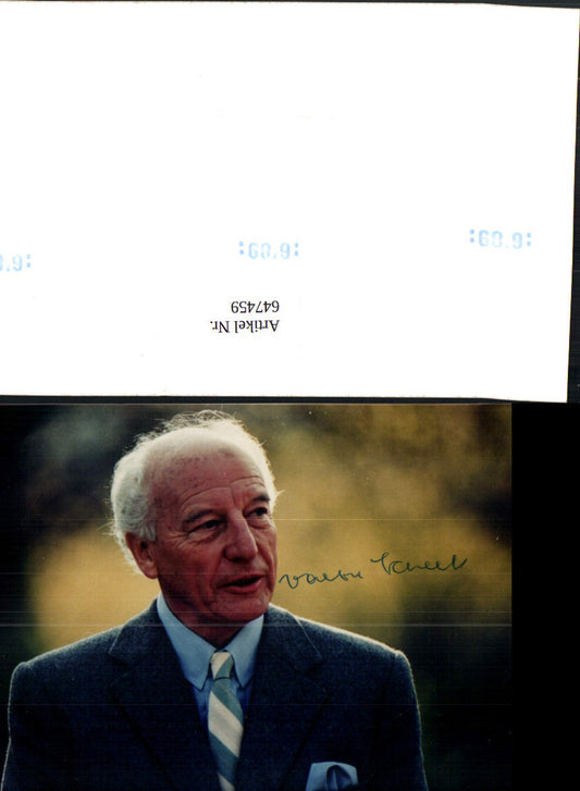 647459,Foto Ak Walter Scheel Ehemaliger Bundespräsident der Bundesrepublik Deutschland  Politik