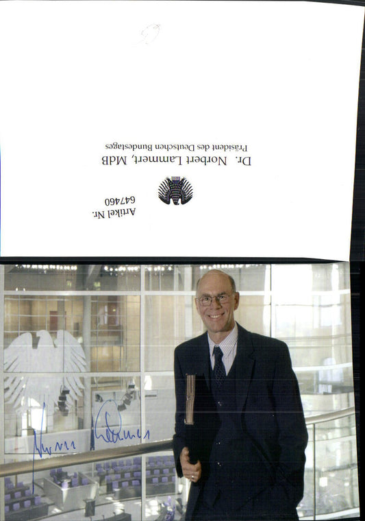 647460,Autogrammkarte Norbert Lammert CDU Politik