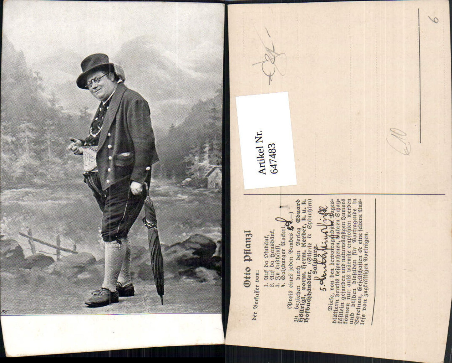 647483,Dichter Otto Pflanzl Wirtshaus- und Heimatdichter Mei Hoamat, mei Salzburg