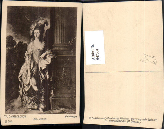 647501,Künstler Ak Th. Gainsborough Mrs. Graham Portrait