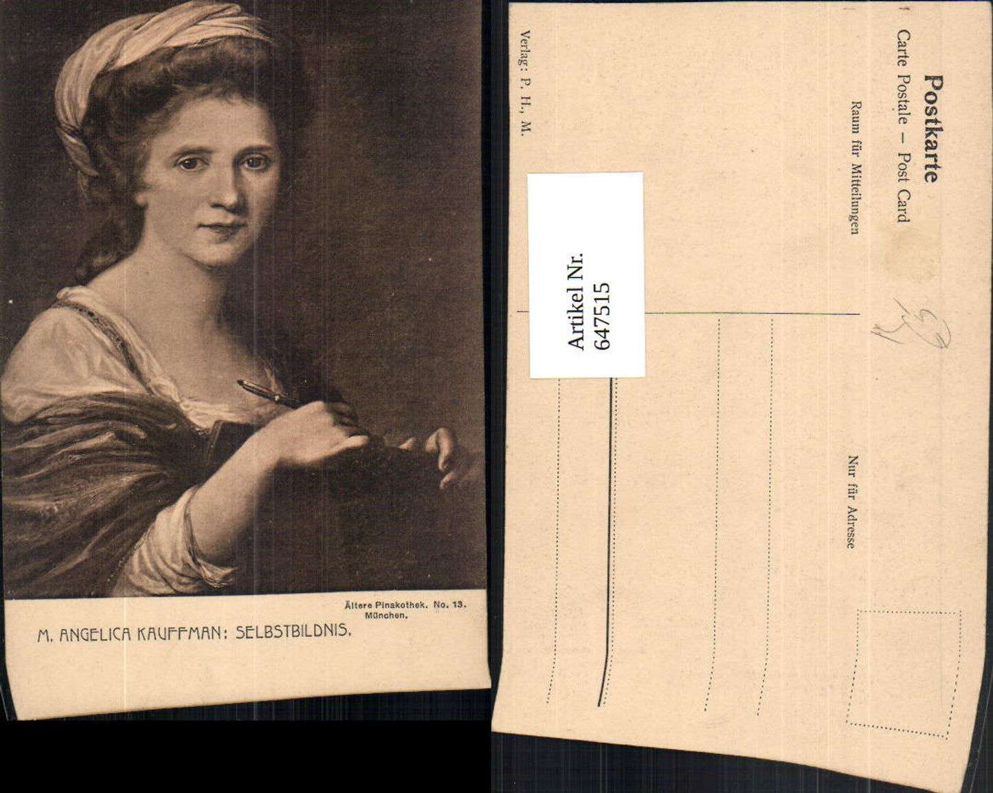 647515,Künstler Ak M. Angelika Kauffmann Selbstbildnis Malerin Künstlerin Kunst