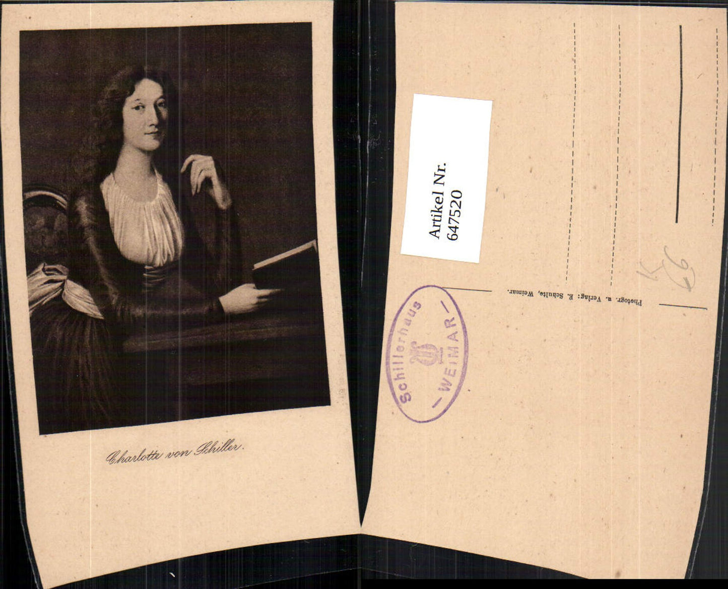 647520,Künstler Ak Charlotte von Schiller Portrait Lesen