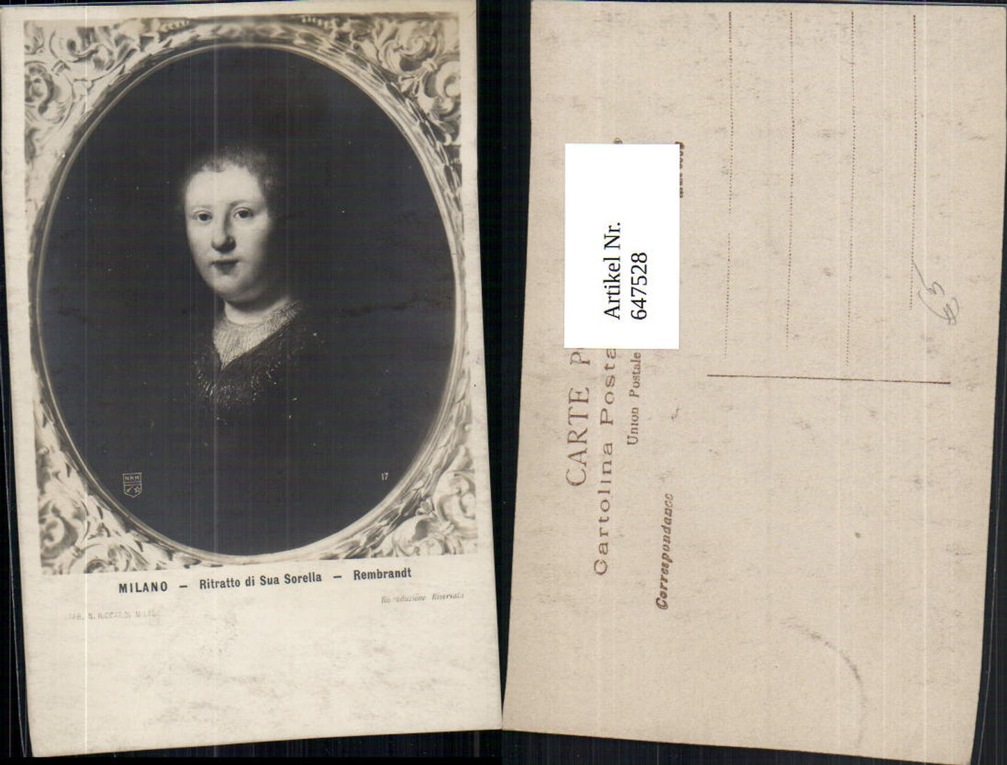 647528,Künstler Ak Rembrandt Ritratto di Sua Sorella