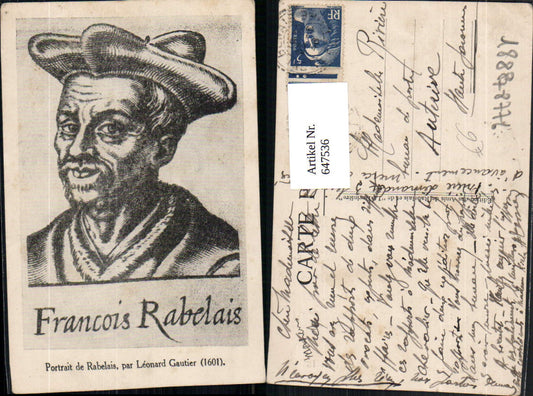 647536,Künstler Ak Leonard Gautier Francois Rabelais Schriftsteller