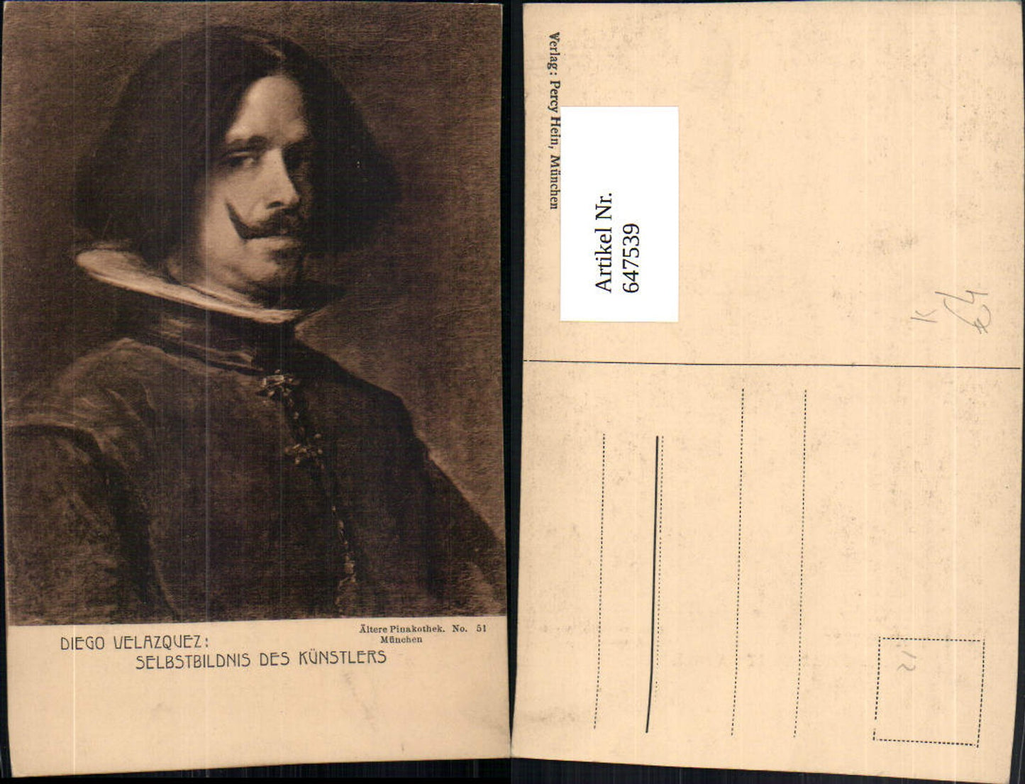 647539,Künstler Ak Diego Velazquez Selbstbildnis des Künstlers Maler Kunst