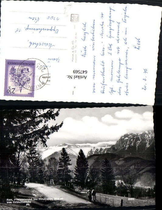 647569, Rax Preinerwand Orthof Orthofstrasse Prein an der Rax Semmering
