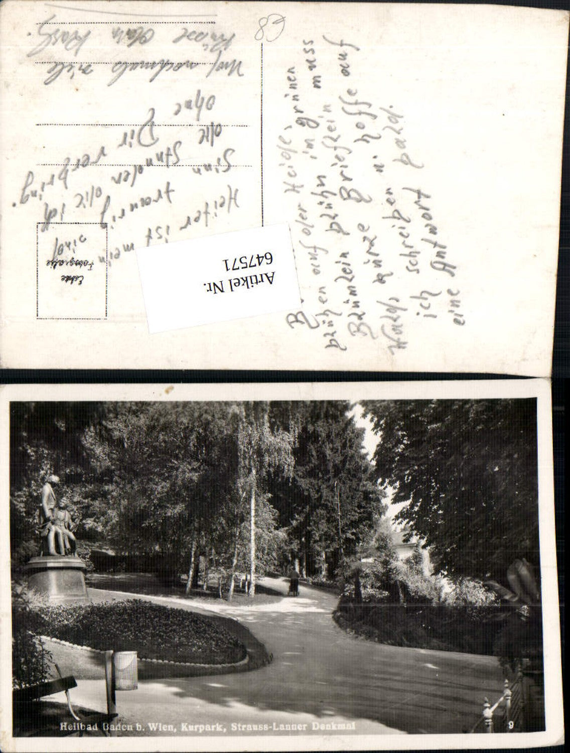 647571,Baden bei Wien Kurpark Strauss Lanner Denkmal