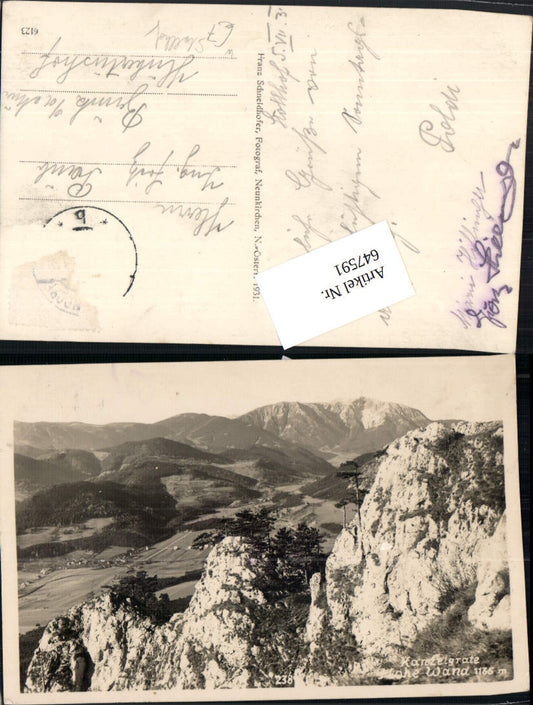 647591,tolle Foto-AK Hohe Wand Stollhof Winzendorf Kanzelgrate