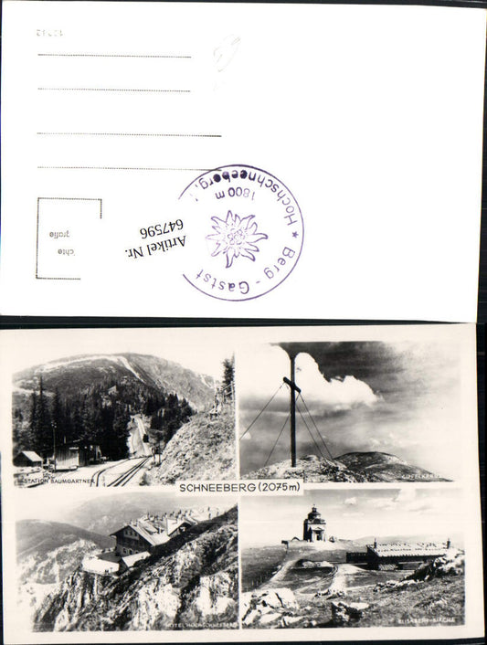 647596,Schneeberg b. Puchberg am Schneeberg Station Baumgartner Elisabeth Kirche Gipfelkreuz