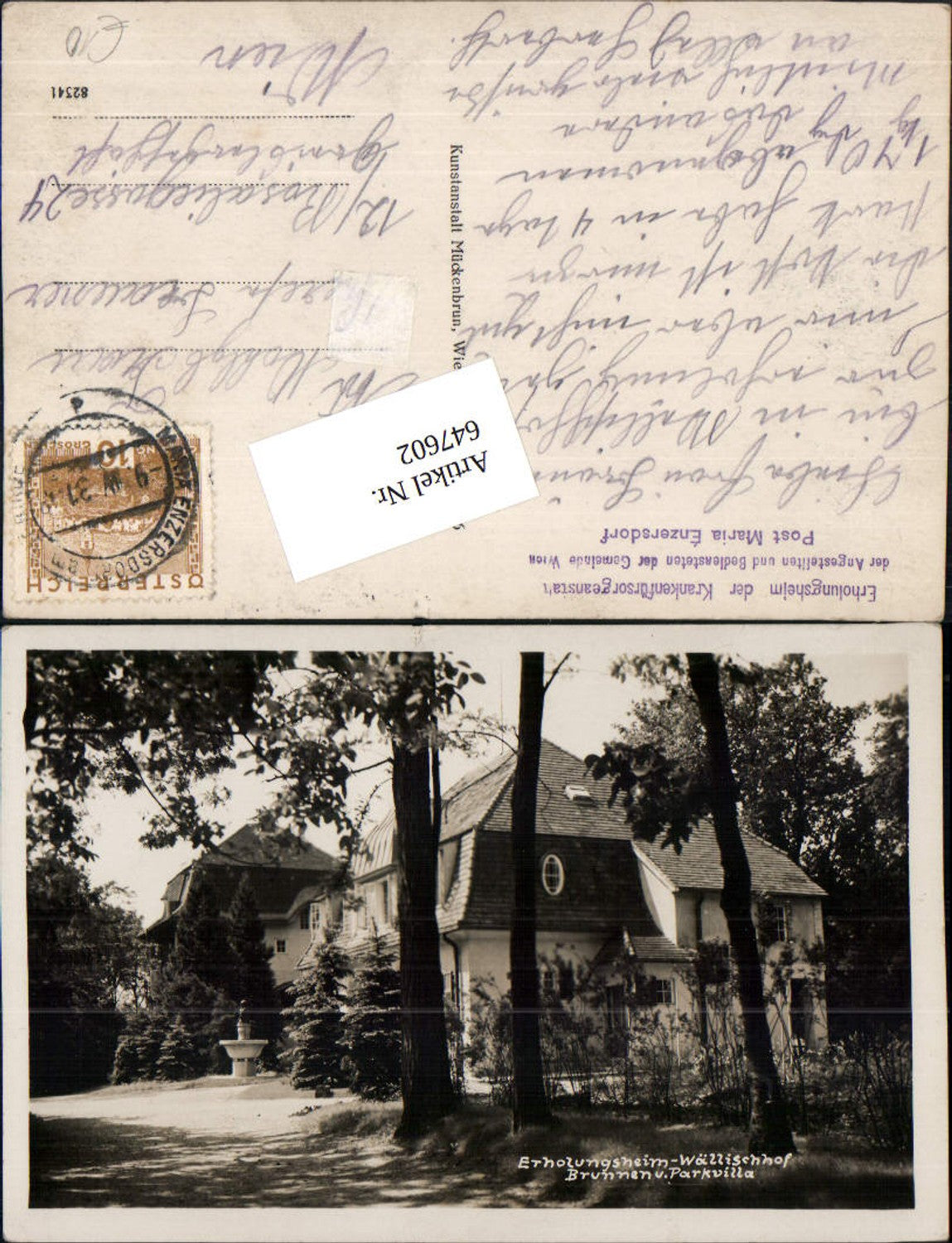 647602,Wällischhof Parkvilla Brunnen Maria Enzersdorf am Gebirge