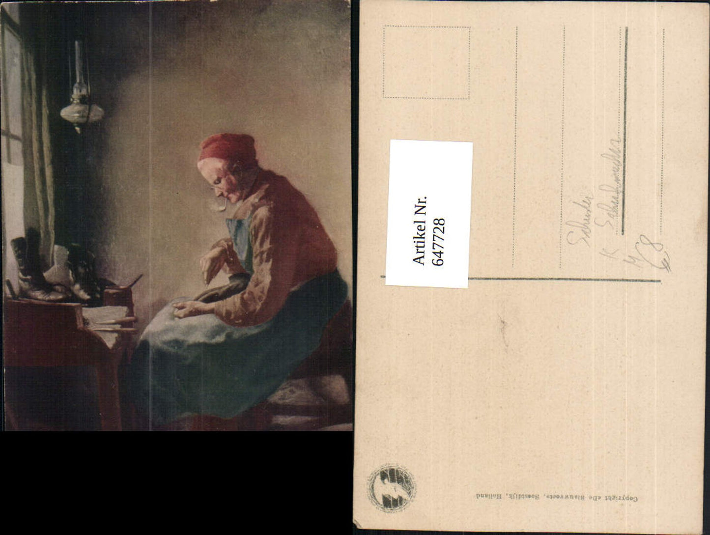 647728,Künstler Ak Schuster Schuhmacher Rauchen Handwerk