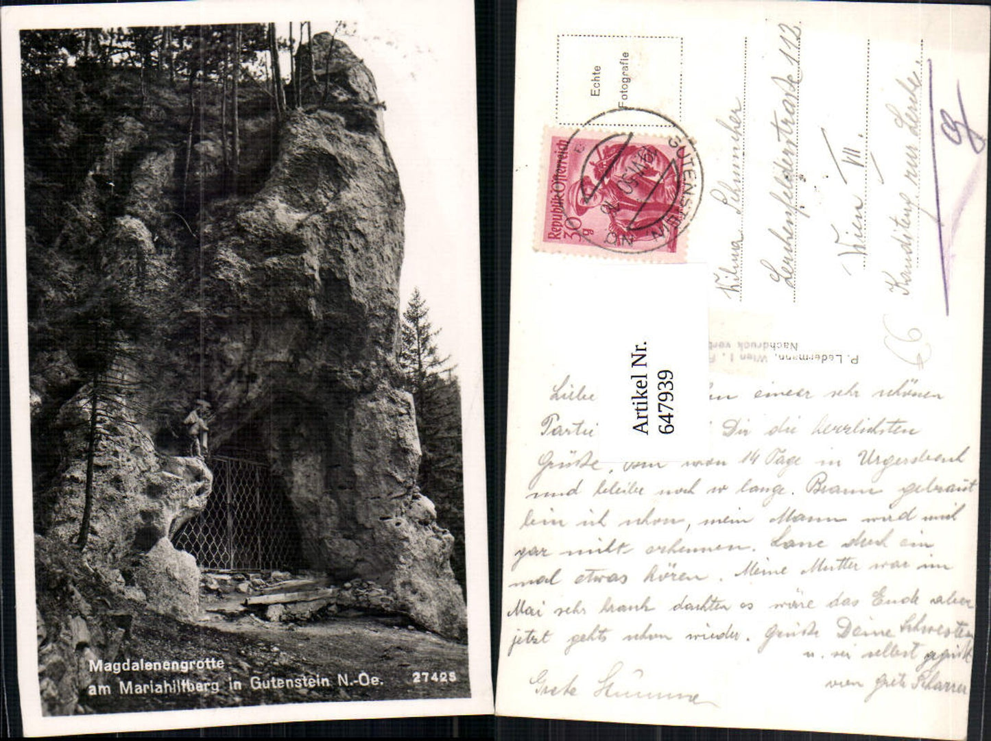 647939,Magdalenengrotte Mariahilfberg Gutenstein Grotte