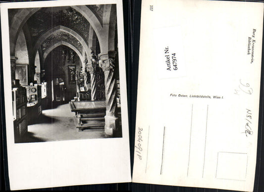 647974,Burg Kreuzenstein b. Leobendorf Bibliothek