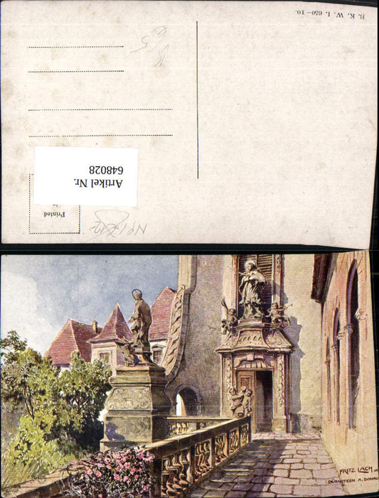 648028,tolle Künstler AK Fritz Lach Dürnstein in der Wachau Donau pub B.K.W.I. 650-10