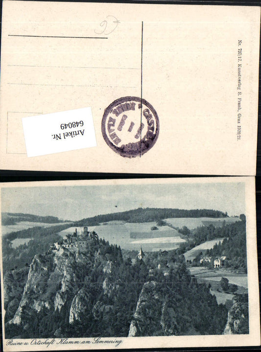 648049,Ruine und Ort Klamm am Semmering