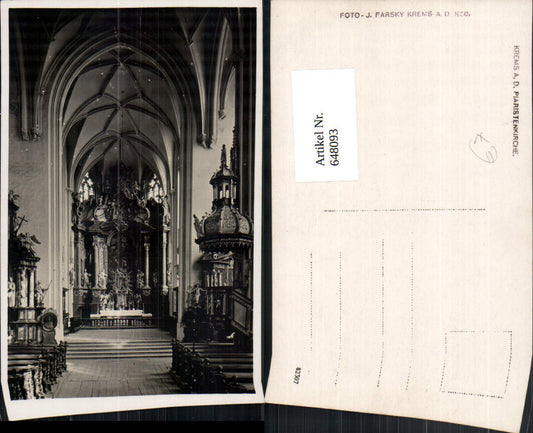 648093,Foto Ak Krems a. d. Donau Piaristenkirche Inneres