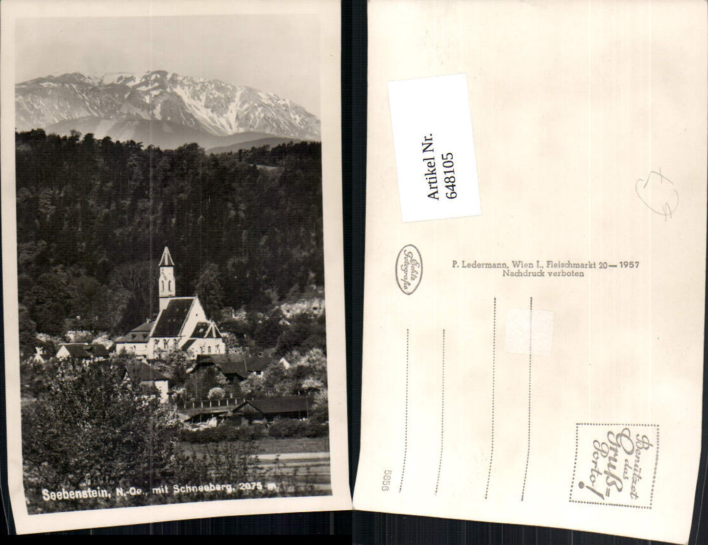 648105,Foto Ak Seebenstein m. Schneeberg