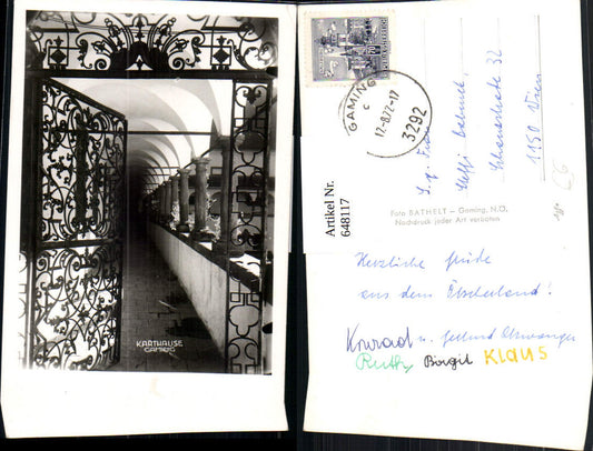 648117,Foto Ak Kartause Gaming Ansicht Kreuzgang