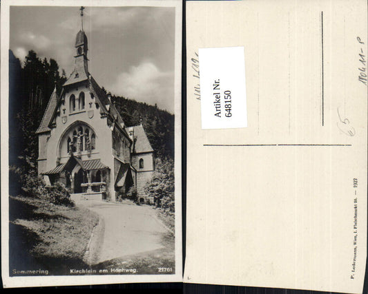 648150,Foto Ak Semmering Kirchlein a. Hochweg