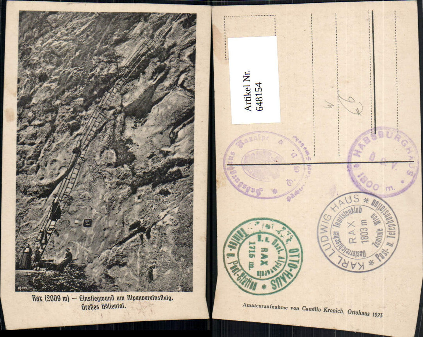 648154,Rax Einstiegwand a. Alpenvereinsteig Großes Höllental Reichenau a. d. Rax