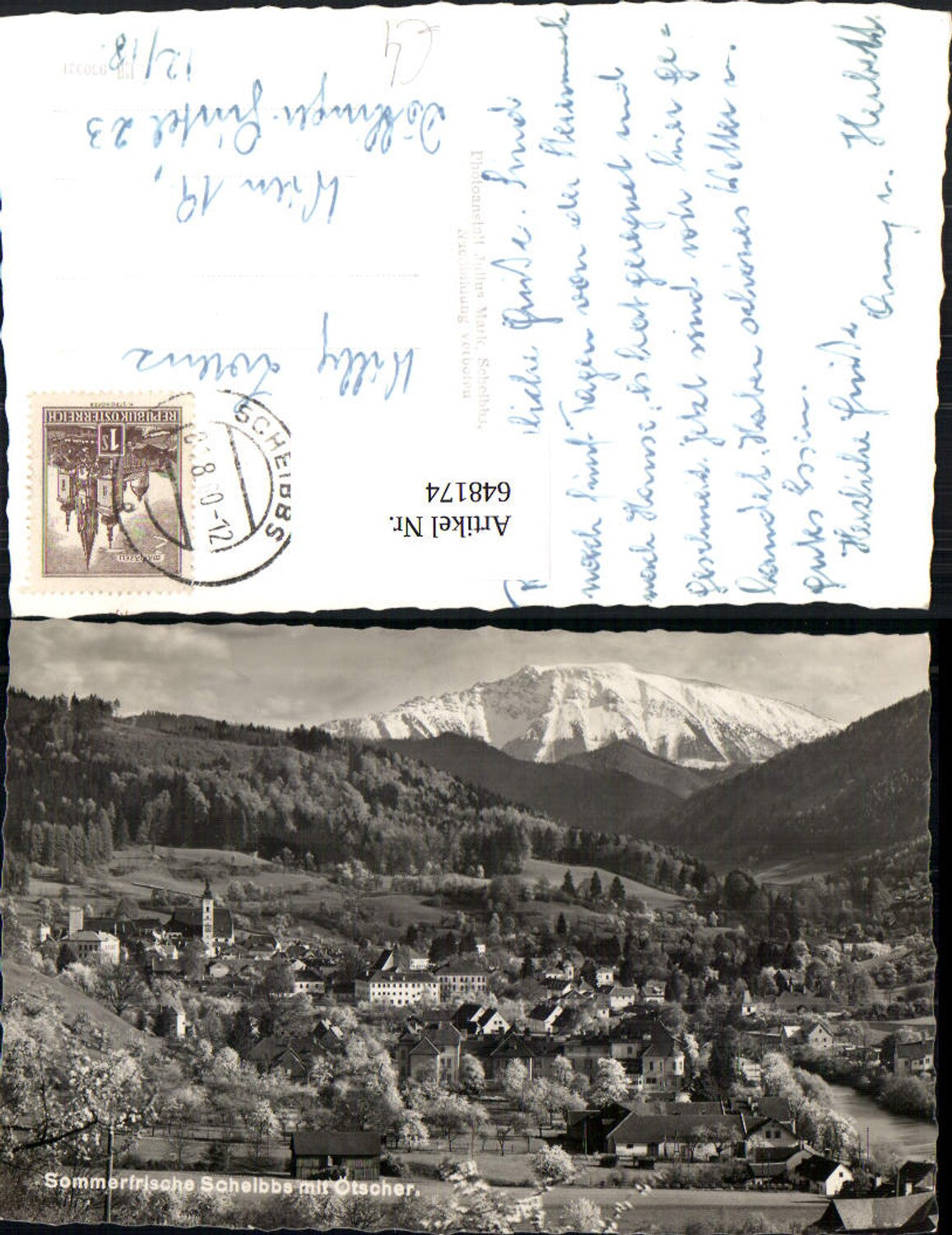 648174,Foto Ak Scheibbs m. Ötscher