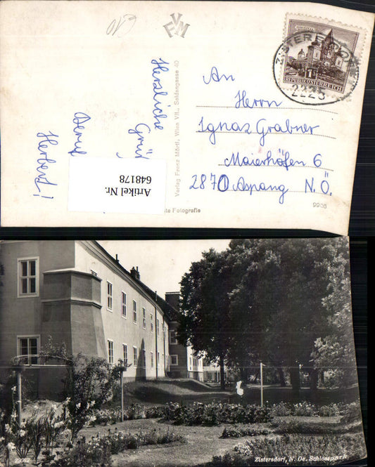 648178,Foto Ak Zistersdorf Schlosspark
