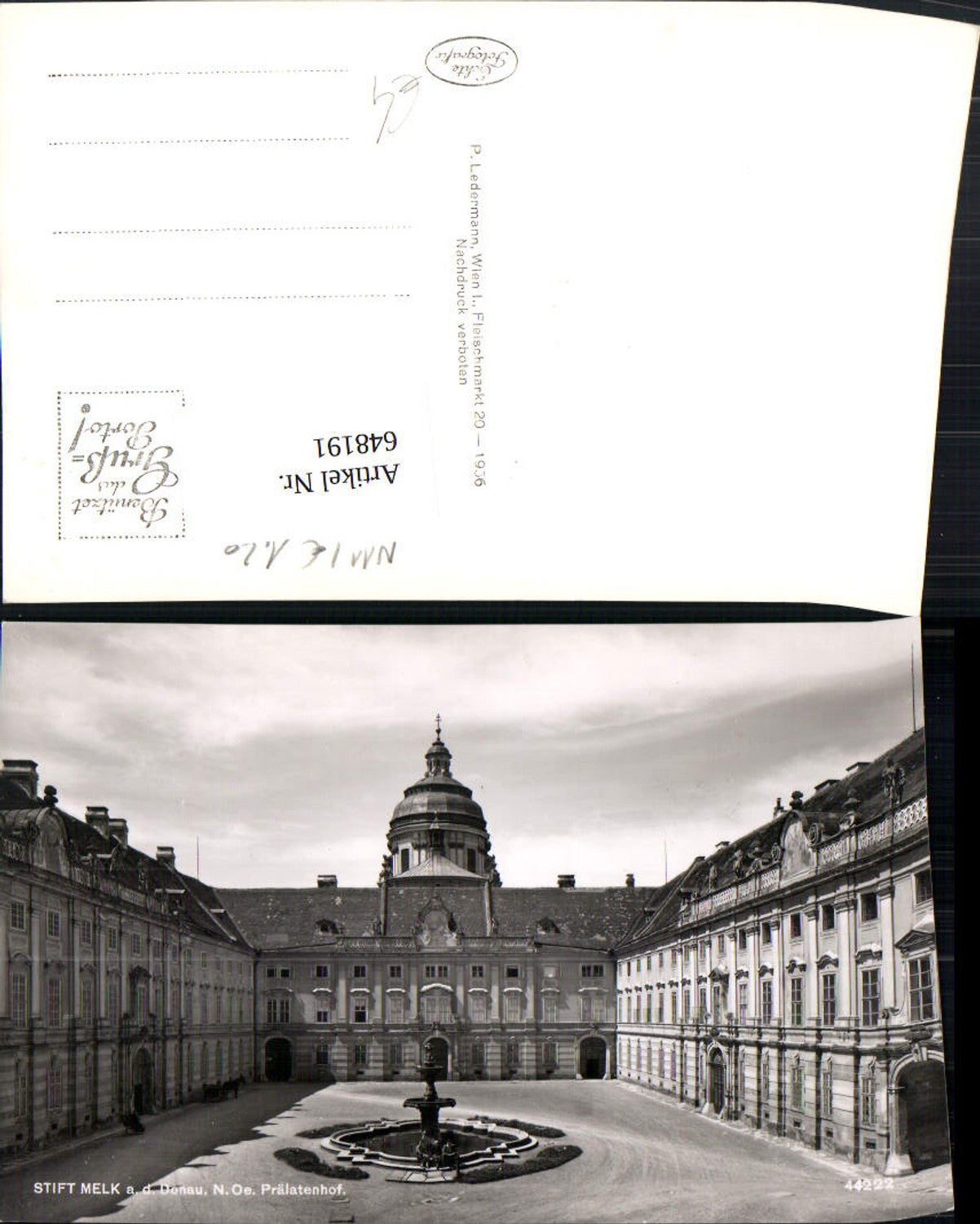 648191,Foto Ak Stift Melk a. d. Donau Prälatenhof