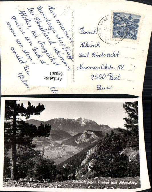648201, Hohe Wand view towards the terrain and Schneeberg, Grünbach am Schneeberg