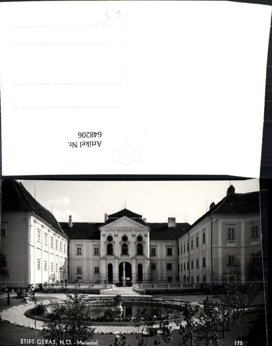 648206,Foto Ak Stift Geras Marienhof Brunnen