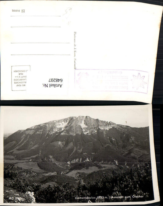 648207,Foto Ak Gemeindealpe Aussicht zum Ötscher Mitterbach am Erlaufsee